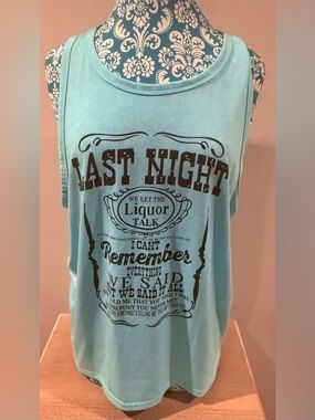 Morgan Wallen Lyrics “Last Night” Women's Sleeveless Scoop Tank Top - Teal